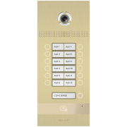 BI-12FB gold,  многокнопочная IP вызывная панель на 12 абонентов с распознаванием лиц, BAS-IP
