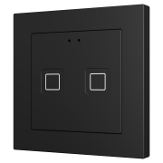 Tecla 55, Емкостный сенсорный выключатель с подсветкой (55 x 55 мм), 2 кнопки, антрацит