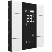 КОПИЯ Выключатель / комнатный контроллер с ЖК-дисплеем iSwitch+ 8-кнопочный, встроенные датчики температуры, влажности, освещенности, LED индикация, 2 унив. входа, с BCU