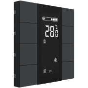 Выключатель / комнатный контроллер с ЖК-дисплеем iSwitch+ 8-кнопочный, встроенные датчики температуры, влажности, освещенности, LED индикация, 2 унив. входа, с BCU