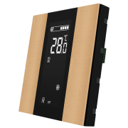 Выключатель / комнатный контроллер с ЖК-дисплеем iSwitch+ 2-кнопочный, встроенные датчики температуры, влажности, освещенности, LED индикация, 2 унив. входа, с BCU
