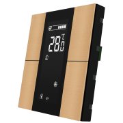 Выключатель / комнатный контроллер с ЖК-дисплеем iSwitch+ 4-кнопочный, встроенные датчики температуры, влажности, освещенности, качества воздуха, LED индикация, 2 унив. входа, с BCU